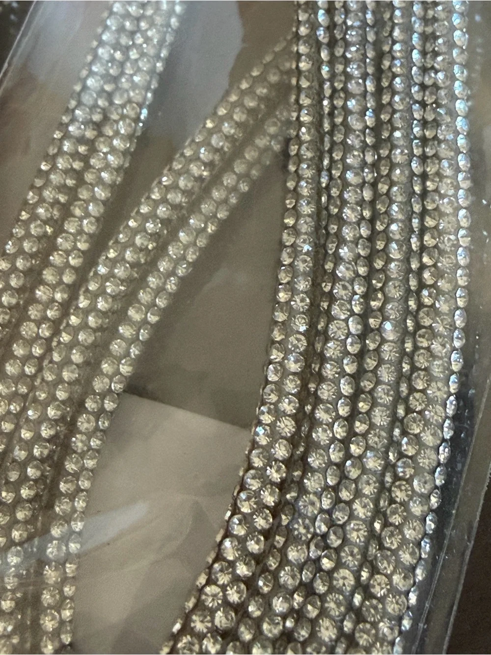 Clear Crystal Rhinestone Shoe Laces - Sparkling Silver‎